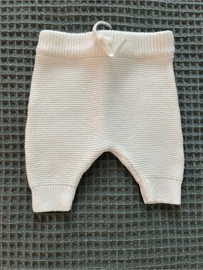 Carters Newborn Knit Pants Chunky Cream White Beige